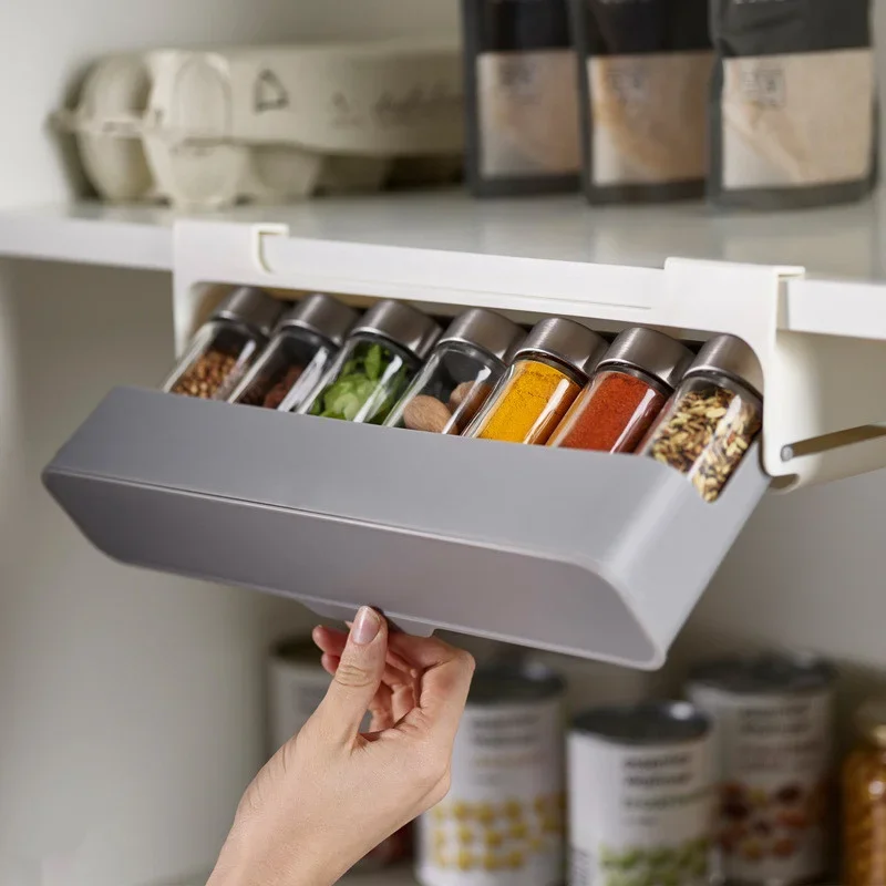 Wall-Mounted Spice Rack | Self-Adhesive Kitchen Organizer Shelf