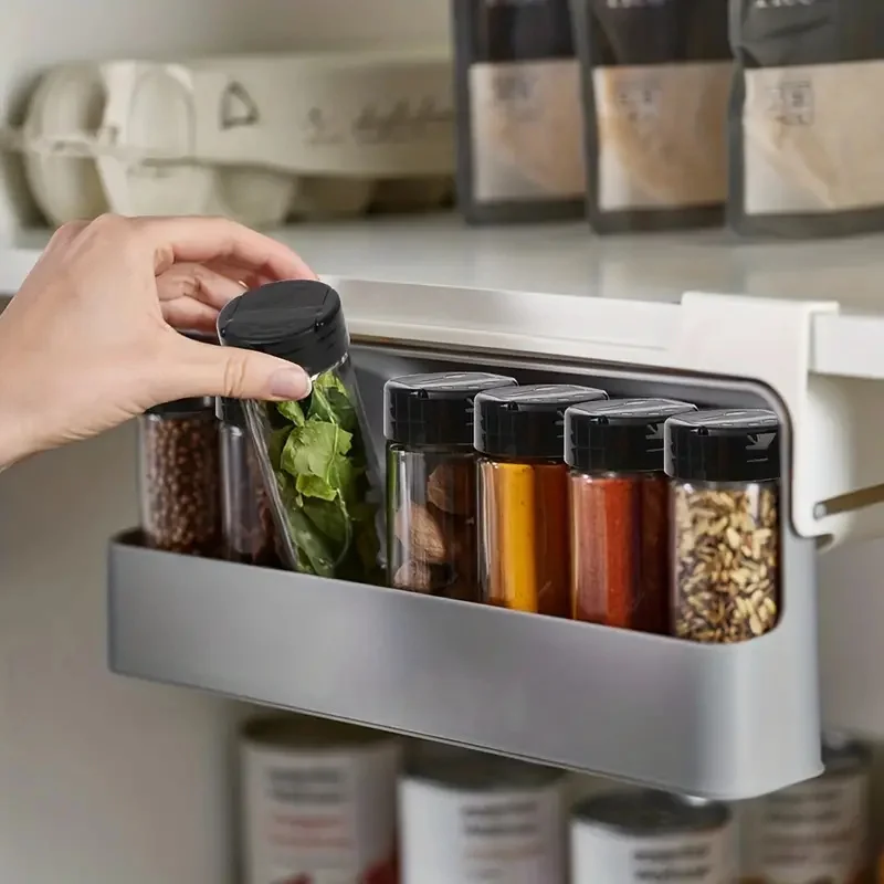 Wall-Mounted Spice Rack | Self-Adhesive Kitchen Organizer Shelf