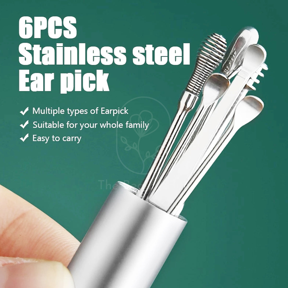 Stainless Steel Ear Cleaning Kit | 6-in-1 Reusable Ear Spoon Set