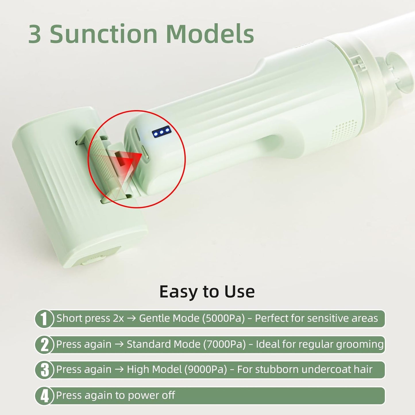 Wireless Pet Grooming Vacuum Brush | Rechargeable Cat & Dog Hair Cleaner