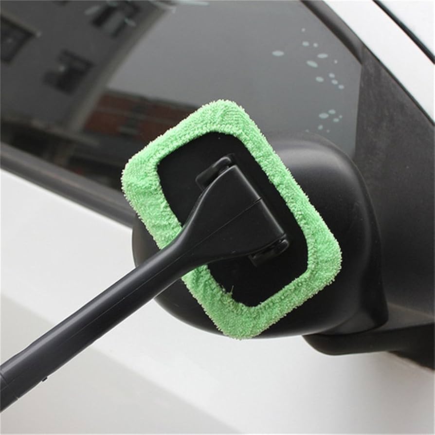 Microfiber Car Window Cleaner Brush | Long Handle Windshield Cleaning Tool
