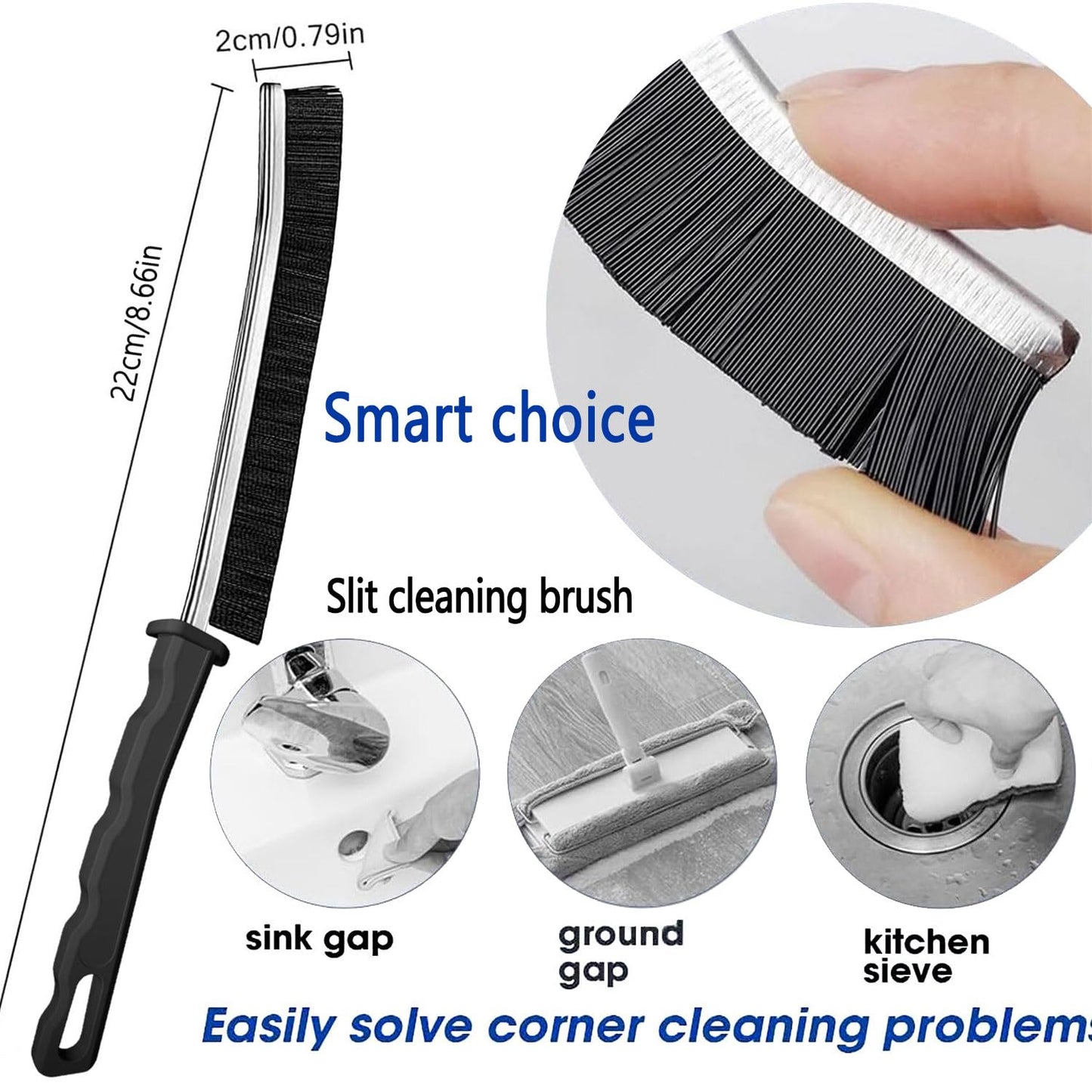 Multi-Purpose Crevice Cleaning Brush | Gap Cleaner for Toilet, Sink & Windows