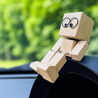 Wooden Shaking Doll | Cute Car Dashboard Toy & Home Decor Figurine