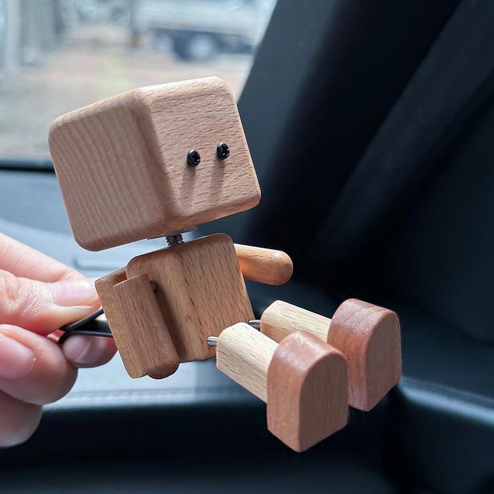 Wooden Shaking Doll | Cute Car Dashboard Toy & Home Decor Figurine