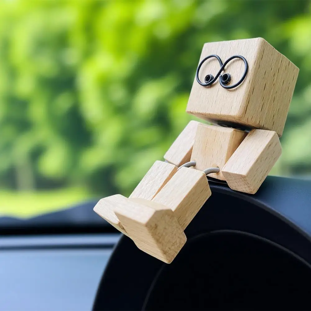Wooden Shaking Doll | Cute Car Dashboard Toy & Home Decor Figurine