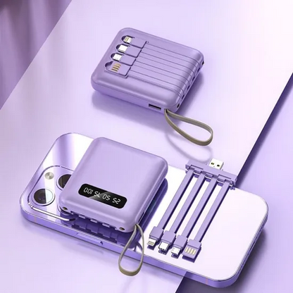 20000mAh Power Bank with Built-in Cable | Compact Fast Charging