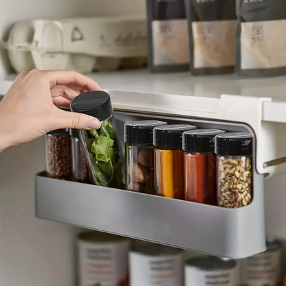 Wall-Mounted Spice Rack | Self-Adhesive Kitchen Organizer Shelf