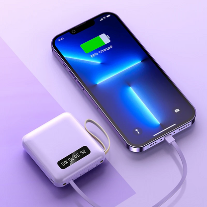 20000mAh Power Bank with Built-in Cable | Compact Fast Charging