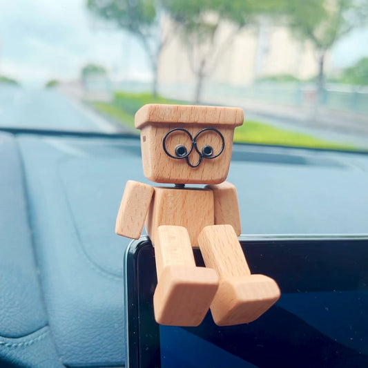 Wooden Shaking Doll | Cute Car Dashboard Toy & Home Decor Figurine