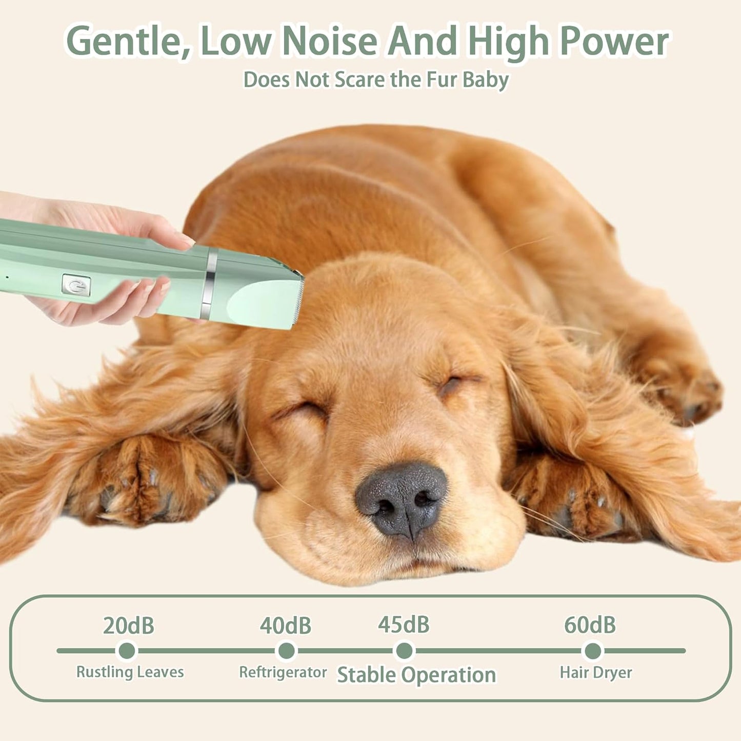 Low Noise Pet Hair Clipper | Electric Grooming Trimmer for Dogs & Cats