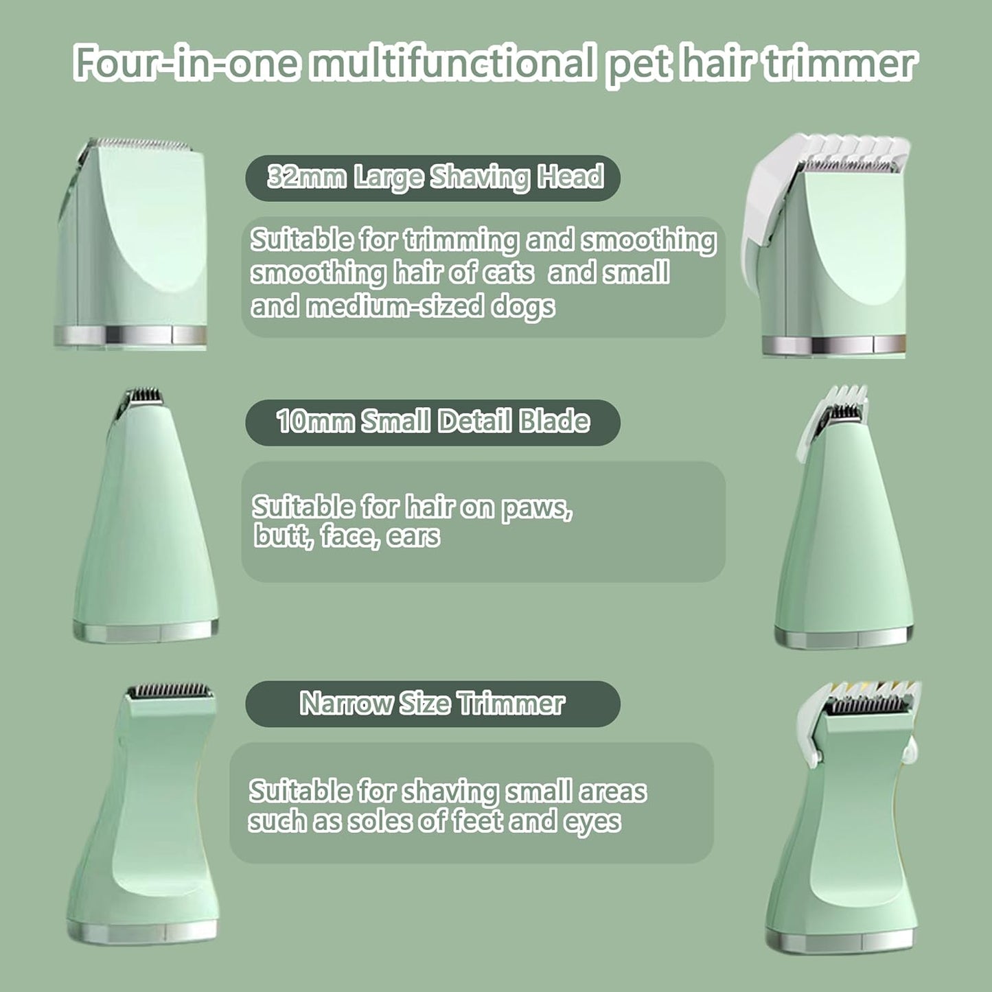 Low Noise Pet Hair Clipper | Electric Grooming Trimmer for Dogs & Cats